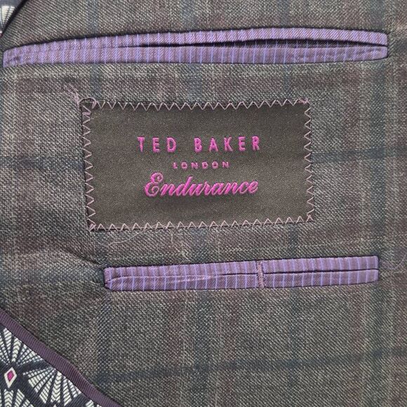 TED BAKER Men's Plaid Wool Sport Coat Blazer 40 S - Picture 5 of 6